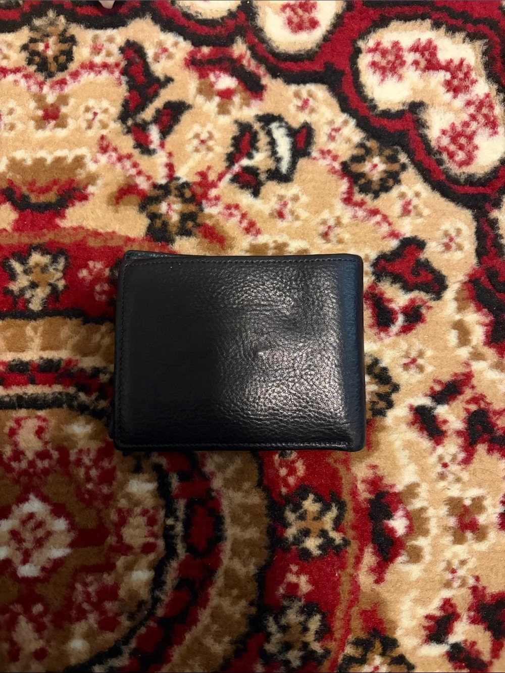Perry Ellis Black Leather Bifold Wallet